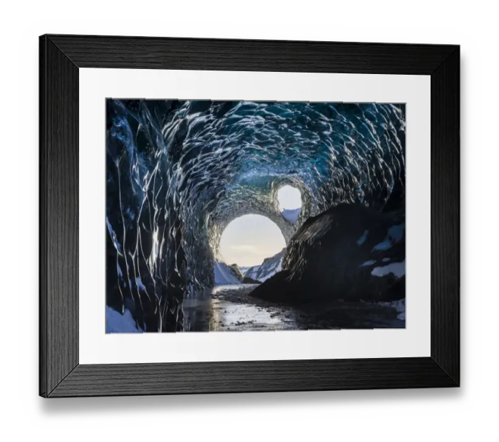 Framed Print : Ice cave at the northern shore of glacial lagoon Jokulsarlon in glacier Framed Print : Ice cave at the northern shore of glacial lagoon Jokulsarlon in glacier