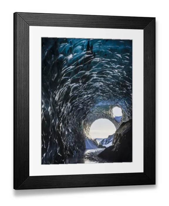 Framed Print : Ice cave at the northern shore of glacial lagoon Jokulsarlon in glacier Framed Print : Ice cave at the northern shore of glacial lagoon Jokulsarlon in glacier