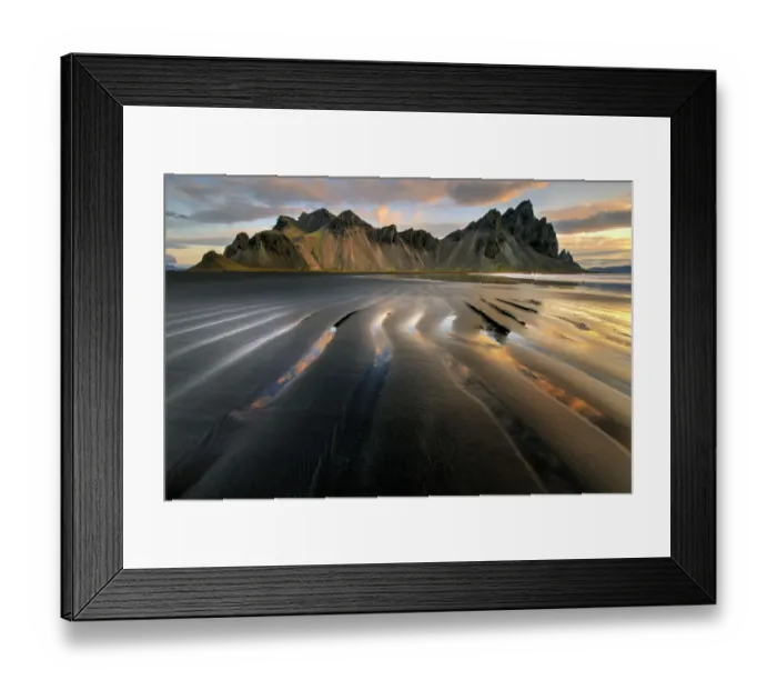 Framed Print : Vestrahorn beach near Hofn in the southeast of Iceland