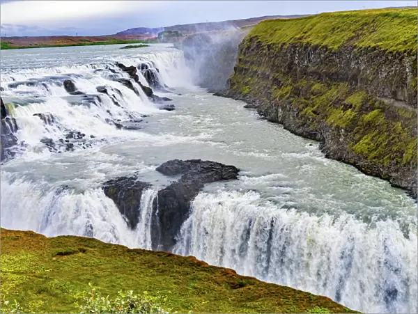 Enormous Gullfoss Waterfall Golden Falls Golden Circle, Iceland