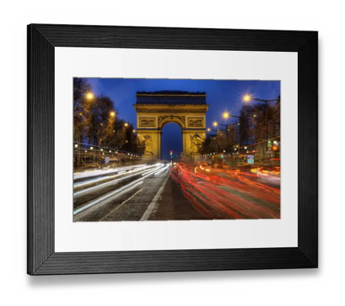 Framed Print : Traffic passes the Arch de Triumph on the Champs Elysee in Paris, France Framed Print : Traffic passes the Arch de Triumph on the Champs Elysee in Paris, France