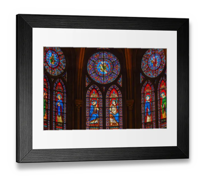 Framed Print : Jesus Christ Mary Angels stained glass, Notre Dame Cathedral, Paris, France Framed Print : Jesus Christ Mary Angels stained glass, Notre Dame Cathedral, Paris, France