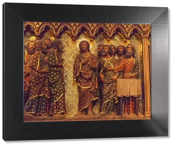 Jesus Christ Twelve Disciples Wooden Panel statues Sculpture, Notre Dame Cathedral, Paris
