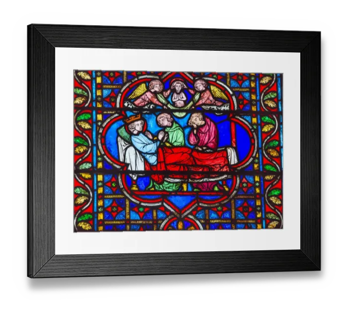 Framed Print : King Death Bed Angels Medieval Stories stained glass, Notre Dame Cathedral, Paris, France Framed Print : King Death Bed Angels Medieval Stories stained glass, Notre Dame Cathedral, Paris, France