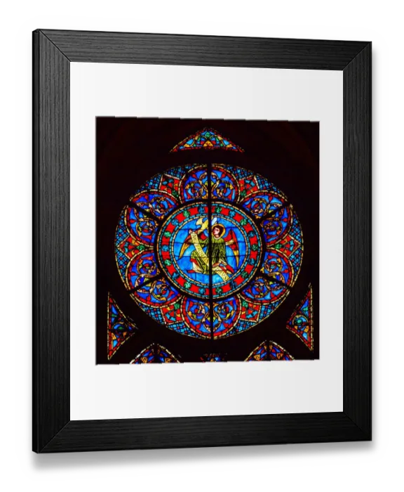 Framed Print : Angel stained glass, Notre Dame Cathedral, Paris, France Framed Print : Angel stained glass, Notre Dame Cathedral, Paris, France