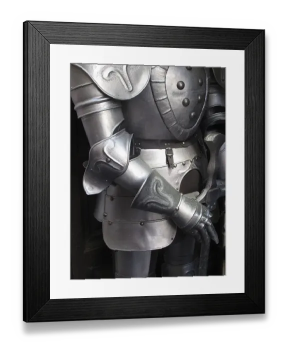 Framed Print : Shining armor in Mont Saint-Michel on the Normandy coast of France