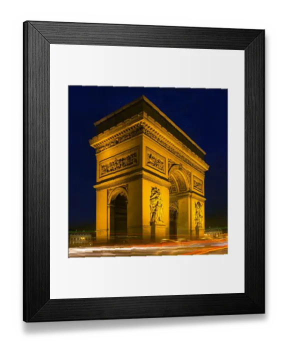 Framed Print : Traffic passes the Arch de Triumph on the Champs Elysee in Paris, France Framed Print : Traffic passes the Arch de Triumph on the Champs Elysee in Paris, France