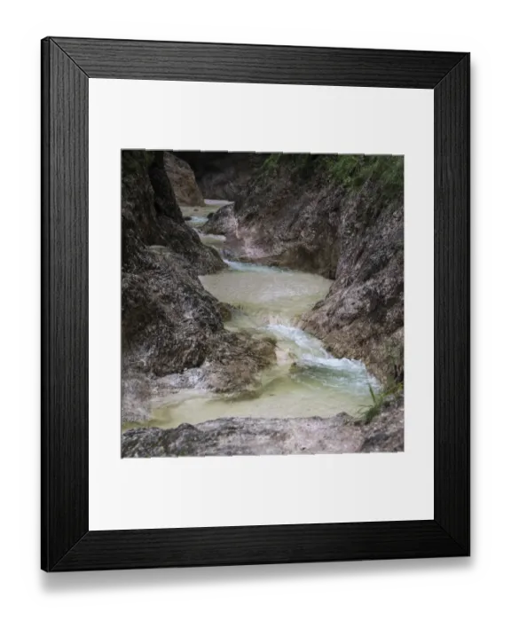 Framed Print : Europe, Germany, Berchtesgaden, Almbach Gorge and Waterfall