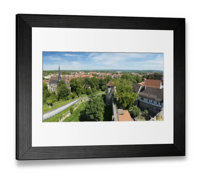 Framed Print : City view. The medieval town Muehlhausen in Thuringia. Germany Framed Print : City view. The medieval town Muehlhausen in Thuringia. Germany