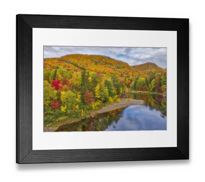 Framed Print : Canada, Nova Scotia. Indian Brook and forest in autumn. Credit as