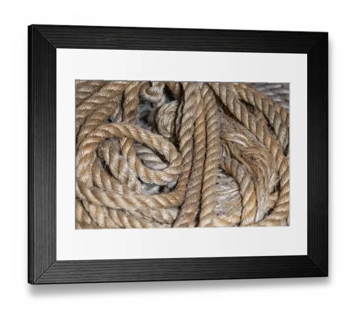 Framed Print : Coiled natural fiber fishing rope used in Nova Scotia fishing vessels Framed Print : Coiled natural fiber fishing rope used in Nova Scotia fishing vessels