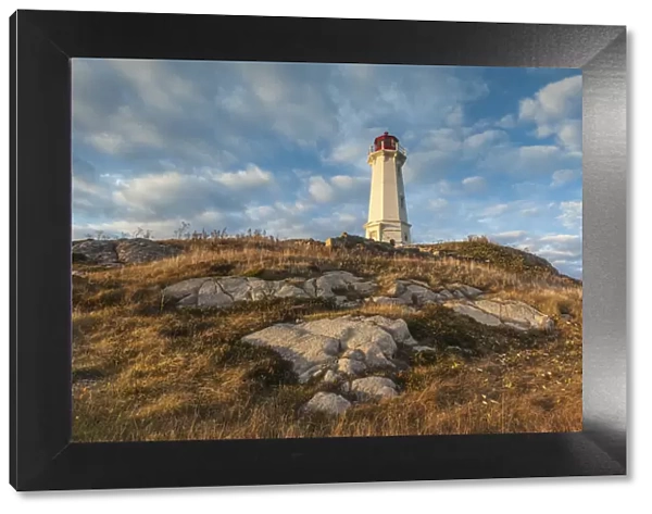 Canada, Nova Scotia, Louisbourg, Louisbourg Lighthouse, dusk
