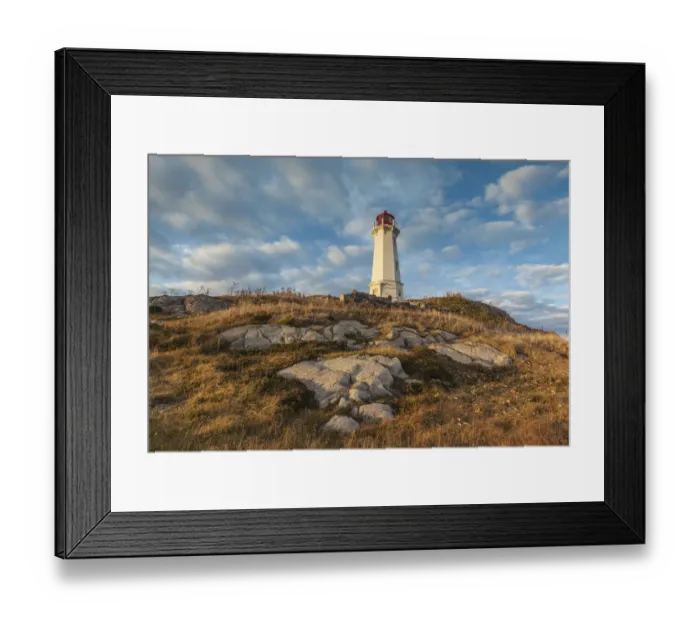 Framed Print : Canada, Nova Scotia, Louisbourg, Louisbourg Lighthouse, dusk