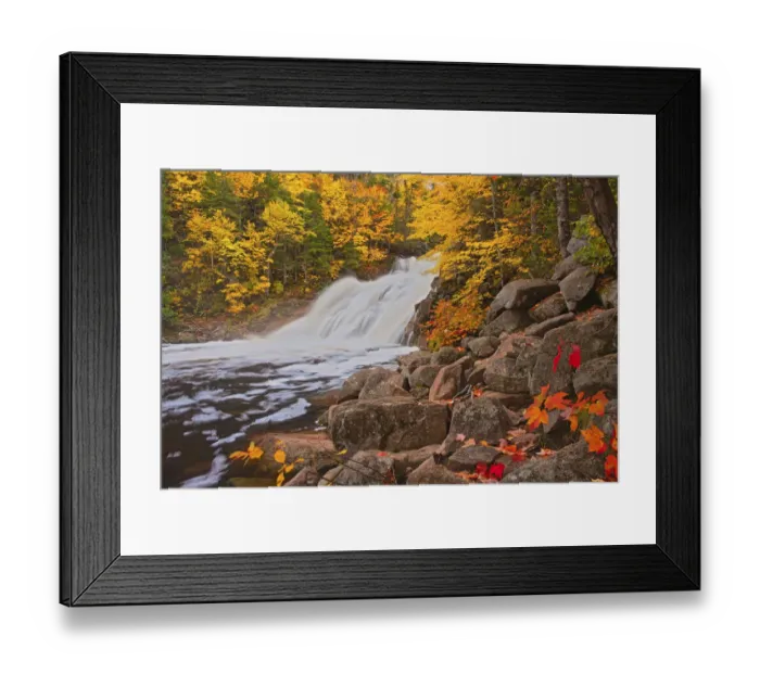 Framed Print : Canada, Nova Scotia. Mary-Anne Falls and forest in autumn foliage