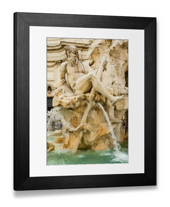 Framed Print : Italy, Rome. Piazza Navona, Fountain of the Four Rivers (Fontana dei Quattro Fiumi) Framed Print : Italy, Rome. Piazza Navona, Fountain of the Four Rivers (Fontana dei Quattro Fiumi)