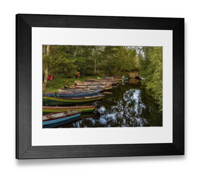 Framed Print : Old wooden boats in Killarney National Park, Ireland Framed Print : Old wooden boats in Killarney National Park, Ireland