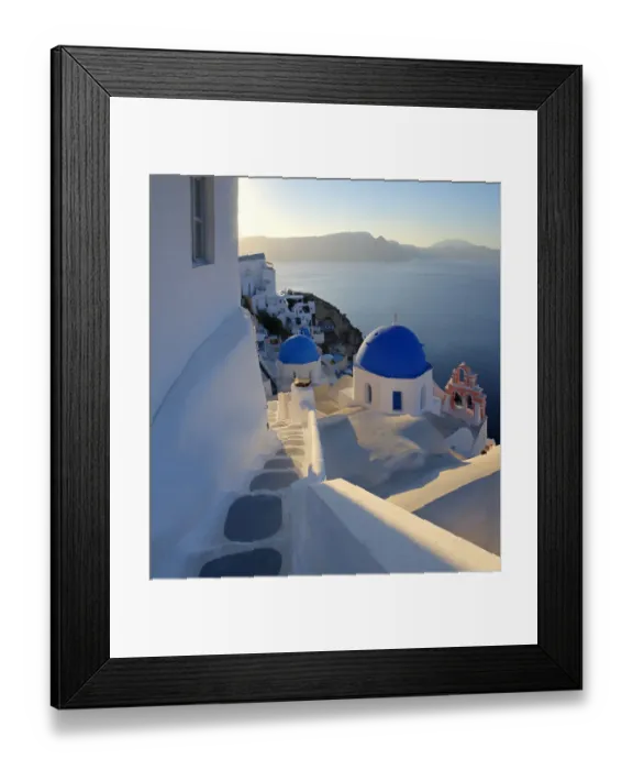 Framed Print : Santorini, Greece on the Mediterranean Sea