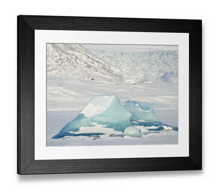 Framed Print : Frozen glacial lake Fjallsarlon in Vatnajokull National Park view towards glacier Framed Print : Frozen glacial lake Fjallsarlon in Vatnajokull National Park view towards glacier