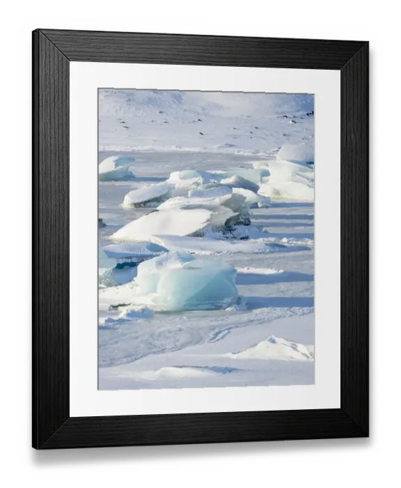 Framed Print : Frozen glacial lake Fjallsarlon in Vatnajokull National Park during winter. Iceland Framed Print : Frozen glacial lake Fjallsarlon in Vatnajokull National Park during winter. Iceland