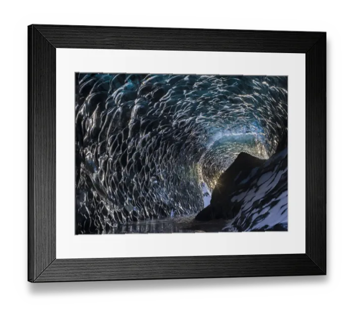 Framed Print : Ice cave at the northern shore of glacial lagoon Jokulsarlon in glacier Framed Print : Ice cave at the northern shore of glacial lagoon Jokulsarlon in glacier