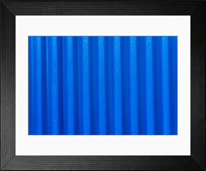 Framed Print : Blue Corrugated Lead, Metal abstract Patterns Background, Reykjavik, Iceland