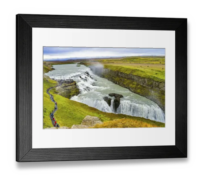 Framed Print : Enormous Gullfoss Waterfall Golden Falls Golden Circle, Iceland