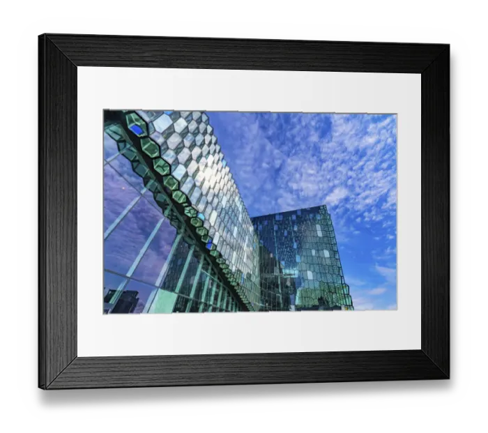 Framed Print : Modern glass concert hall, Reykjavik, Iceland. Constructed in 2011 of Modern Geometric Framed Print : Modern glass concert hall, Reykjavik, Iceland. Constructed in 2011 of Modern Geometric