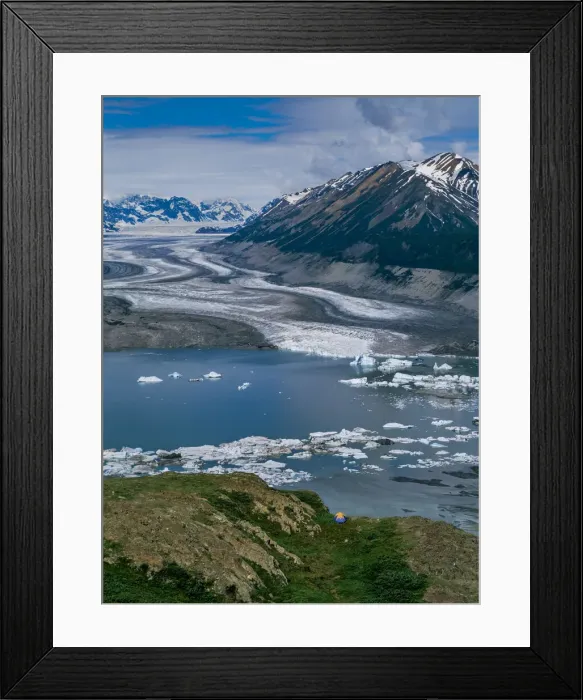 Framed Print : Camping near Lowell Lake, Alsek River, Kluane National Park, Yukon, Canada