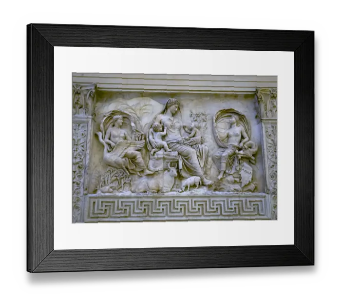 Framed Print : Earth Mother Roman Goddess Statue Ara Pacis Altar of Augustus Peace, Rome, Italy