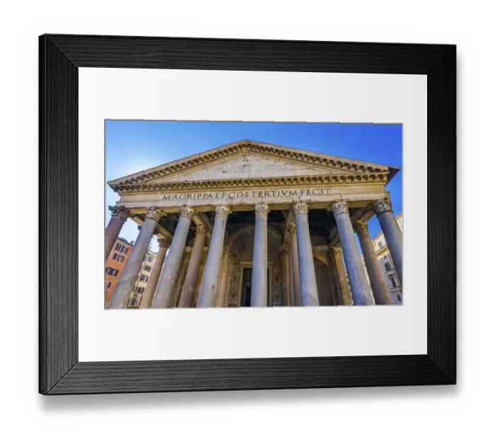 Framed Print : Roman Columns Pantheon, Rome, Italy. Rebuilt by Hadrian in 118 to 125 AD Became oldest Framed Print : Roman Columns Pantheon, Rome, Italy. Rebuilt by Hadrian in 118 to 125 AD Became oldest