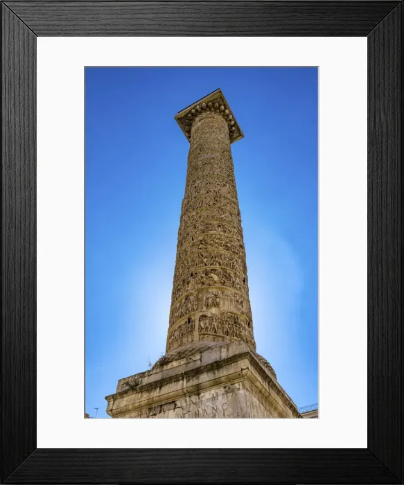 Framed Print : Emperor Marcus Aurelius Column, Rome, Italy. Column erected in 193 AD to commemorate