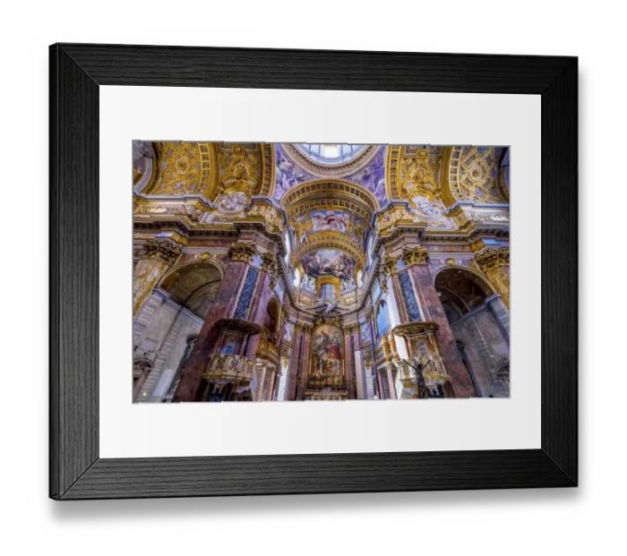Framed Print : Altar Frescos Dome Basilica Saint Ambrogio Carlo al Corso Basilica Church, Rome, Italy Framed Print : Altar Frescos Dome Basilica Saint Ambrogio Carlo al Corso Basilica Church, Rome, Italy