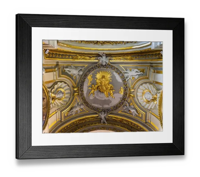 Framed Print : Golden Virgin Mary Angels Statues Ceiling Basilica Santa Maria in Traspontina Church Framed Print : Golden Virgin Mary Angels Statues Ceiling Basilica Santa Maria in Traspontina Church