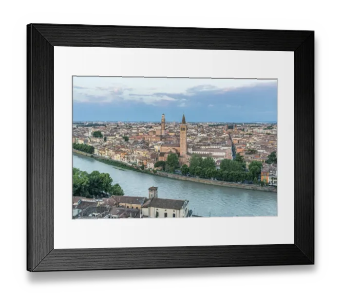 Framed Print : Italy, Verona. Looking Down on the city from Castello San Pietro Framed Print : Italy, Verona. Looking Down on the city from Castello San Pietro