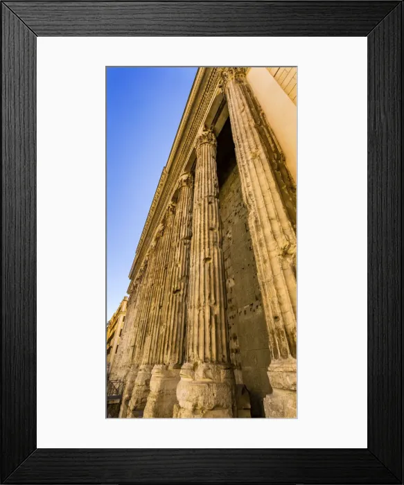 Framed Print : Temple of Hadrian Columns Colonnade Now Stock Exchange, Rome, Italy. Temple built 145 AD Framed Print : Temple of Hadrian Columns Colonnade Now Stock Exchange, Rome, Italy. Temple built 145 AD