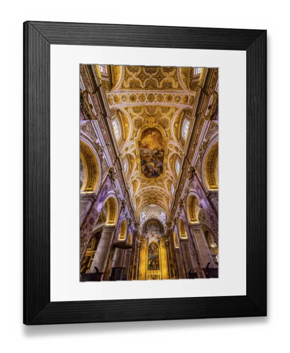 Framed Print : Tall Arches Nave Ceiling Frescos Saint Louis of French Basilica Church, Rome, Italy Framed Print : Tall Arches Nave Ceiling Frescos Saint Louis of French Basilica Church, Rome, Italy