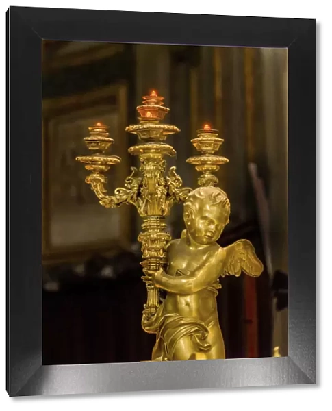 Golden angel statue Santa Maria Maggiore, Rome, Italy. Built 422-432