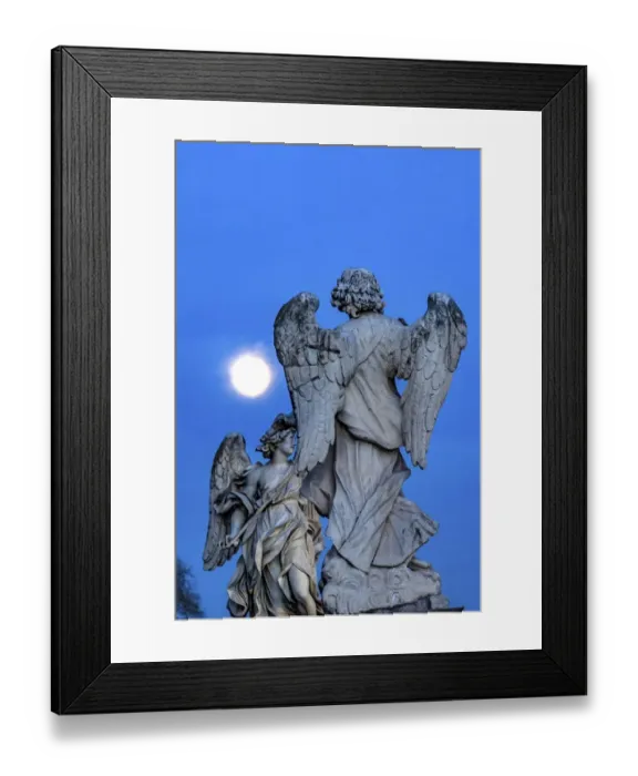 Framed Print : Moon Bernini Angels Castel Ponte Sant Angelo, Rome, Italy Framed Print : Moon Bernini Angels Castel Ponte Sant Angelo, Rome, Italy