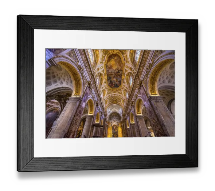 Framed Print : Tall Arches Nave Saint Louis of French Basilica Church, Rome, Italy Framed Print : Tall Arches Nave Saint Louis of French Basilica Church, Rome, Italy