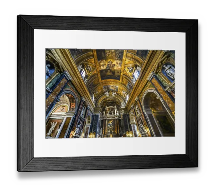 Framed Print : Altar Statues frescoes, Basilica Jesus and Mary Gesu e Maria Church, Rome, Italy Framed Print : Altar Statues frescoes, Basilica Jesus and Mary Gesu e Maria Church, Rome, Italy