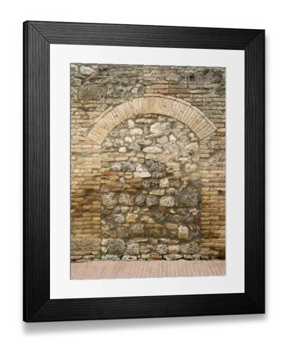 Framed Print : Europe, Italy, Chianti. Old doorway that has been closed off with stone in the town of Framed Print : Europe, Italy, Chianti. Old doorway that has been closed off with stone in the town of