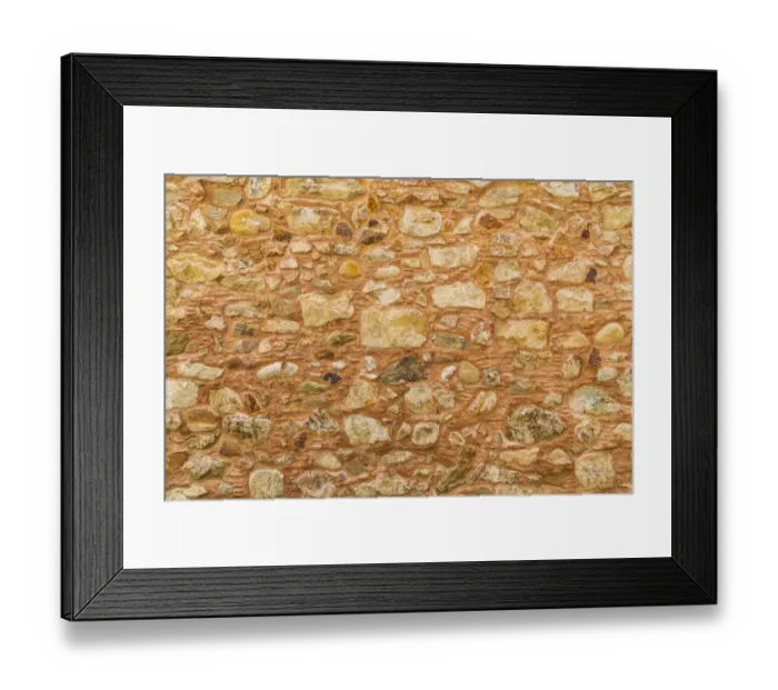 Framed Print : Italy, Sicily, Messina Province, Caronia. Stone wall in the medieval hilltop village of