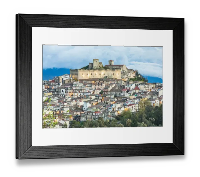 Framed Print : Italy, Sicily, Messina Province, Montalbano Elicona. The castle above the medieval hill Framed Print : Italy, Sicily, Messina Province, Montalbano Elicona. The castle above the medieval hill