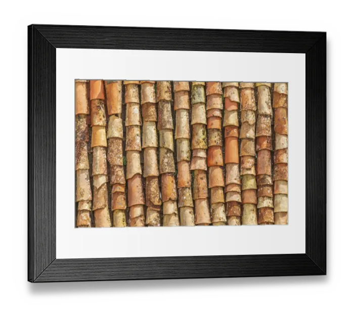 Framed Print : Italy, Sicily, Palermo Province, Gangi. Terracotta roof tiles in the town of Gangi in