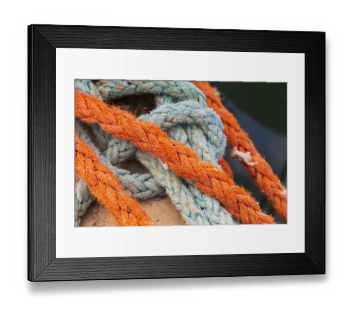 Framed Print : Italy, Sicily, Agrigento Province, Sciacca. Ropes on a fishing boat in the harbor of Framed Print : Italy, Sicily, Agrigento Province, Sciacca. Ropes on a fishing boat in the harbor of