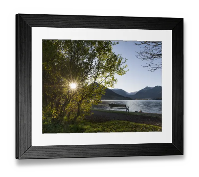 Framed Print : Sunrise at lake and village Schliersee in the Bavarian Alps during autumn, Bavaria Framed Print : Sunrise at lake and village Schliersee in the Bavarian Alps during autumn, Bavaria