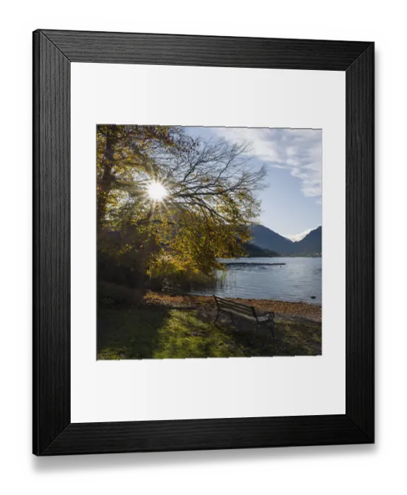 Framed Print : Sunrise at lake and village Schliersee in the Bavarian Alps during autumn, Bavaria Framed Print : Sunrise at lake and village Schliersee in the Bavarian Alps during autumn, Bavaria
