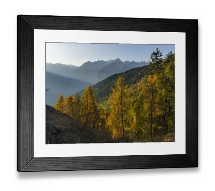 Framed Print : Peaks of Presanella mountain range above Val Rendena, seen from Brenta mountain range Framed Print : Peaks of Presanella mountain range above Val Rendena, seen from Brenta mountain range