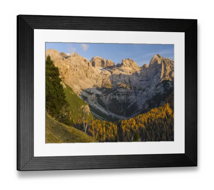 Framed Print : Peaks of Dolomiti di Brenta high above Val d Agola Dolomiti di Brenta Framed Print : Peaks of Dolomiti di Brenta high above Val d Agola Dolomiti di Brenta