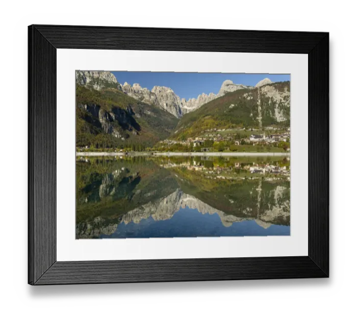 Framed Print : Molveno at lake Lago di Molveno in the Dolomiti di Brenta Framed Print : Molveno at lake Lago di Molveno in the Dolomiti di Brenta
